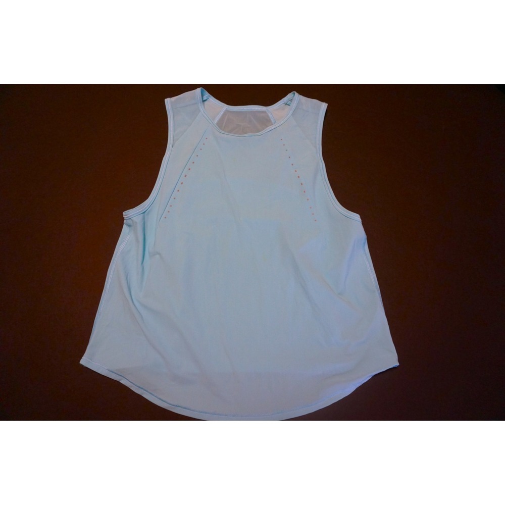 Lululemon XXXS Girls Baby Blue Mesh Back Laser Cut Activewear Tank Top